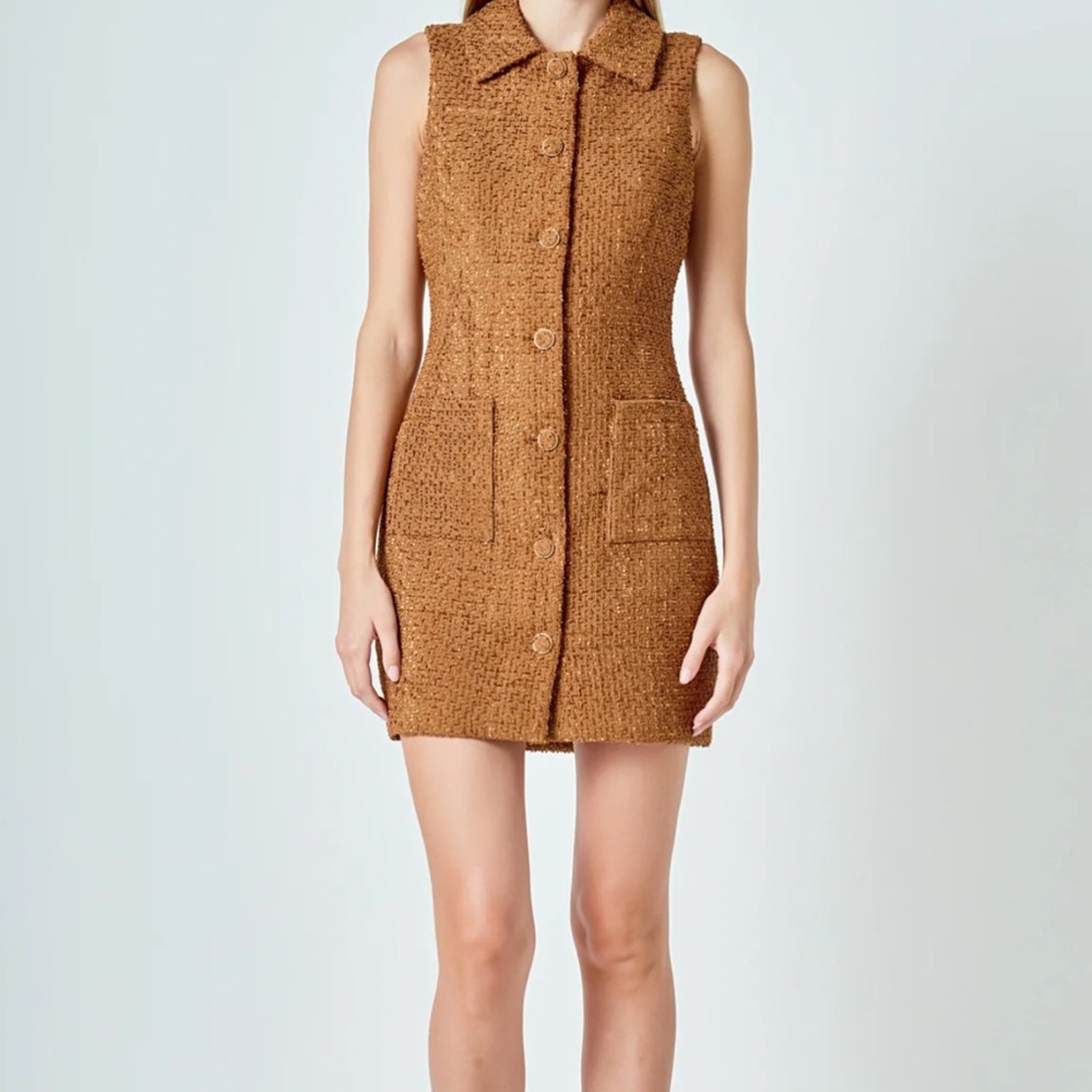 Endless Rose Tan Sleeveless Mini Dress